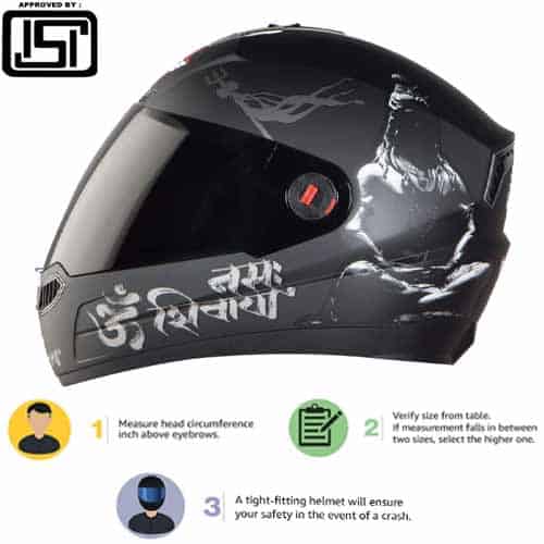 Best Steelbird SBA-1 smoke visor Full Face helmet under 3000 in India